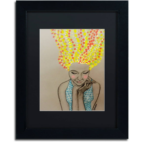 Sylvie Demers 'Miss Sunshine' Black Matted Framed Art