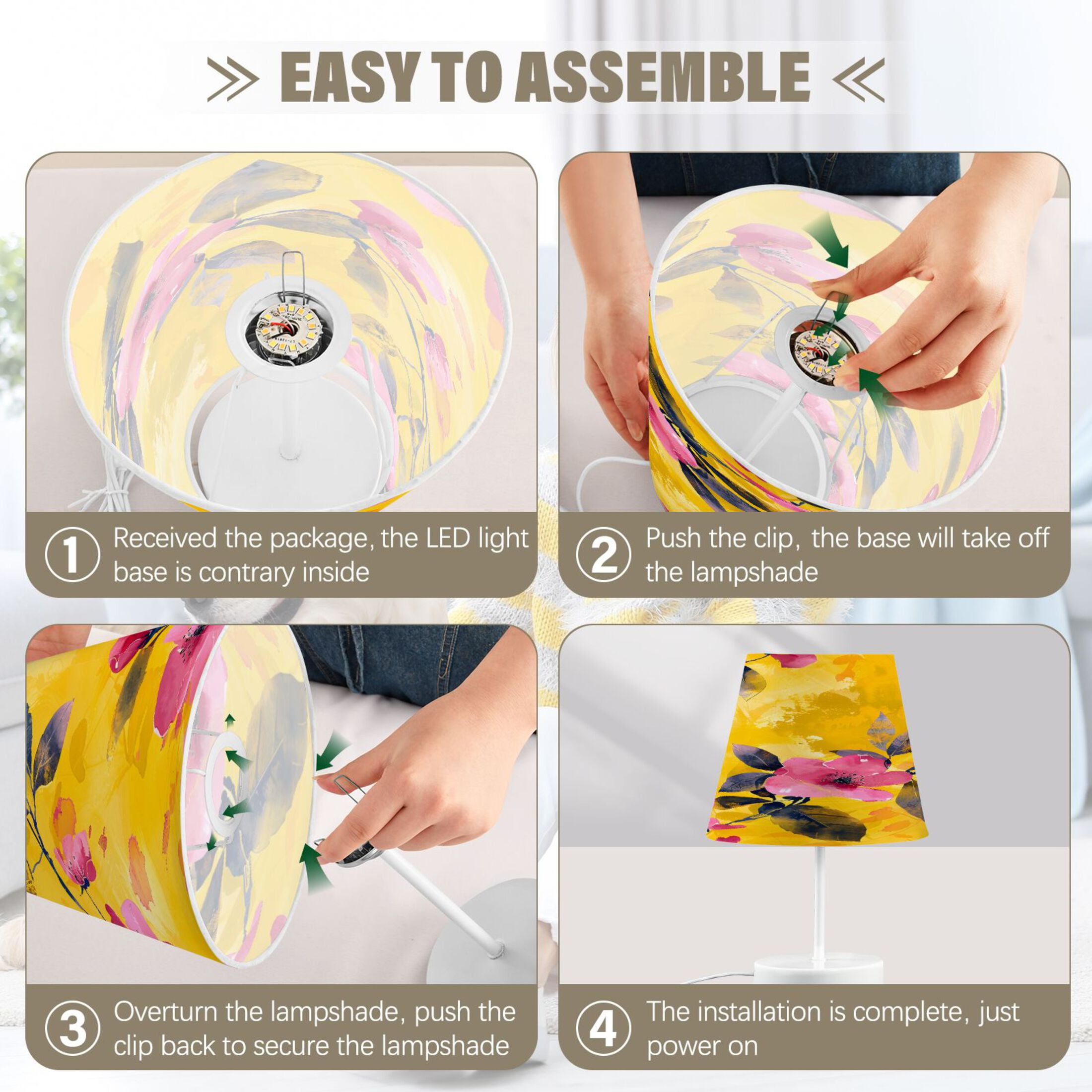 Ryvnso LED Bedside Table Lamp Flower Oil Pattern Bedroom Desk Lamps Nightstand Lampshade S