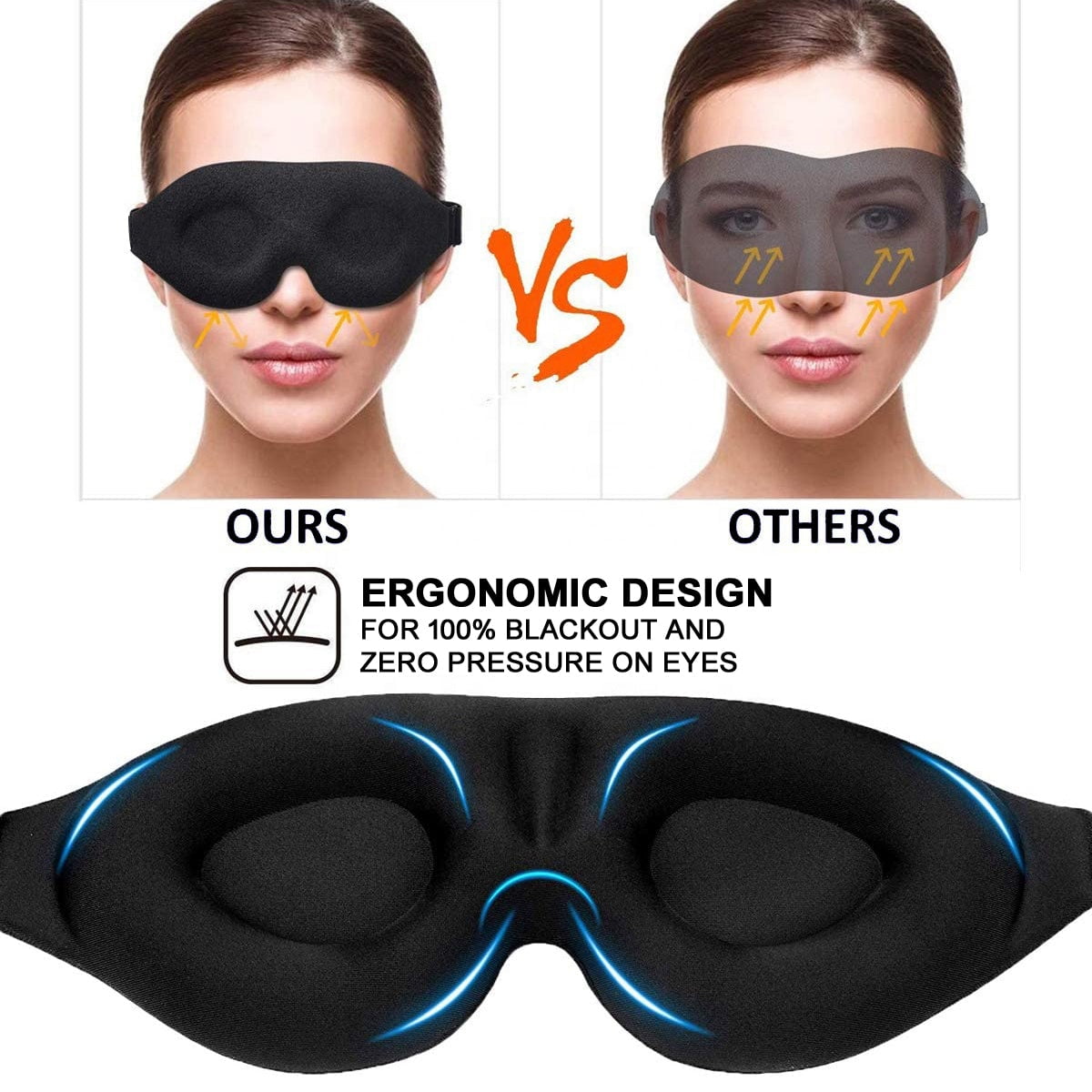 XTEES Blindfolds Sleeping Mask Blackout Blindfold Sleep Mask for