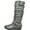 GREY, variant on Dream Pairs Womens Wide-Calf Knee High Low Hidden Wedge Slouch Buckle Boots Ura Black/Suede Size 10