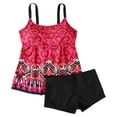 thumbnail image 3 of WILLBEST Trajes de Baño Mujer Con Falda Trajes de Baño Tankini Para Mujer Traje de Baño de Dos Piezas Con Tiras Tops Con Pantalones Cortos Traje de Baño de Playa Sexy de Talla Grande 811, 3 of 8