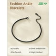 thumbnail image 5 of FindChic Black Ankle Bracelets for Women Stainless Steel Adjustable Rectangular Link Anklets Birthday Mothers Day Jewelry Gifts Her Mom Wife Lady Adults Age Ideas, 8.5''-10.5'', 5 of 9