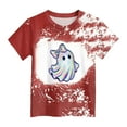 thumbnail image 4 of Staki Halloween T Shirts Toddler Baby Girl Halloween Shirt Cute Pumpkin T-Shirt for Kids Short Sleeve Tee Fall Tops(Brick Red,3-4 Years), 4 of 4