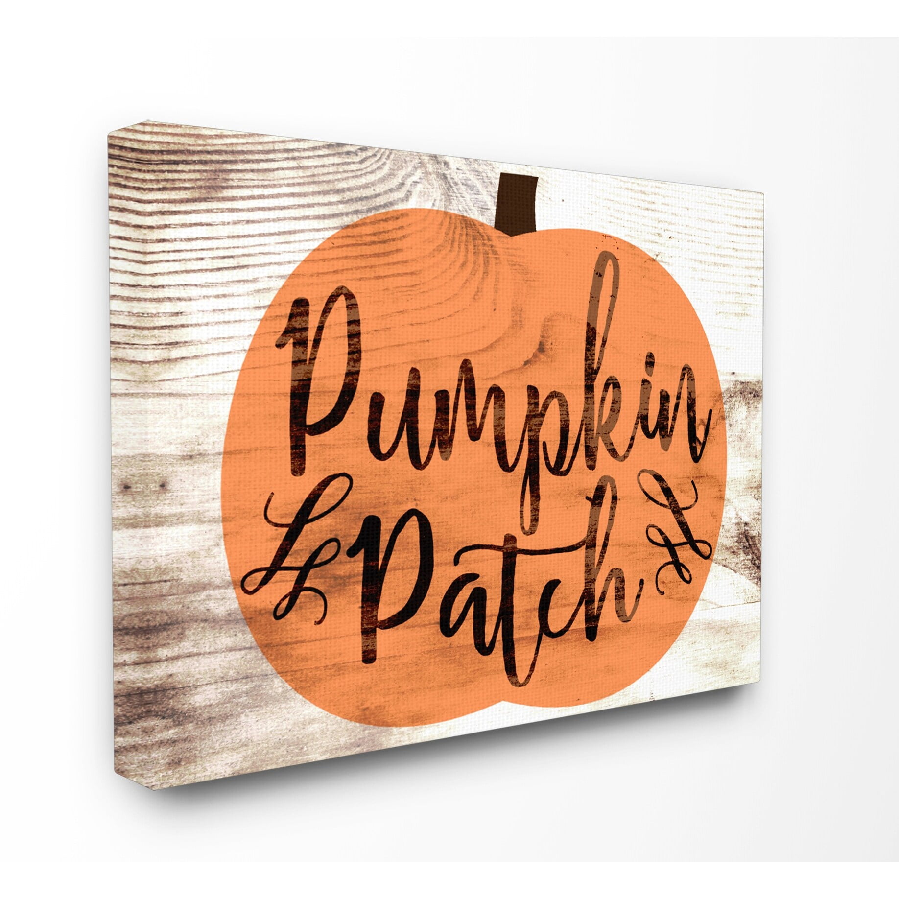 Stupell  Pumpkin Patch Halloween Typography Stretched Canvas Wall Art 24 x 30