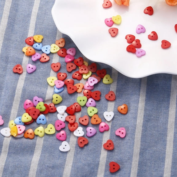 LIFKOME 100Pcs Multicolor Resin Sewing Buttons For Scrapbooking And Knitting Projects