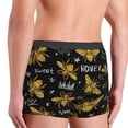 thumbnail image 4 of Rateoe Hohey Bee Golden Embroidery Mens Boxer Briefs Poly Spandex Performance Boxer Briefs Underwear Hem Boxer Briefs - Small, 4 of 8