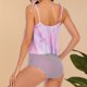 thumbnail image 5 of Conjunto de Bikini de Cintura Alta para Mujeres, Cuello de Bloque de Color U, Bikini sin Espalda Ajustable de Moda, 5 of 8