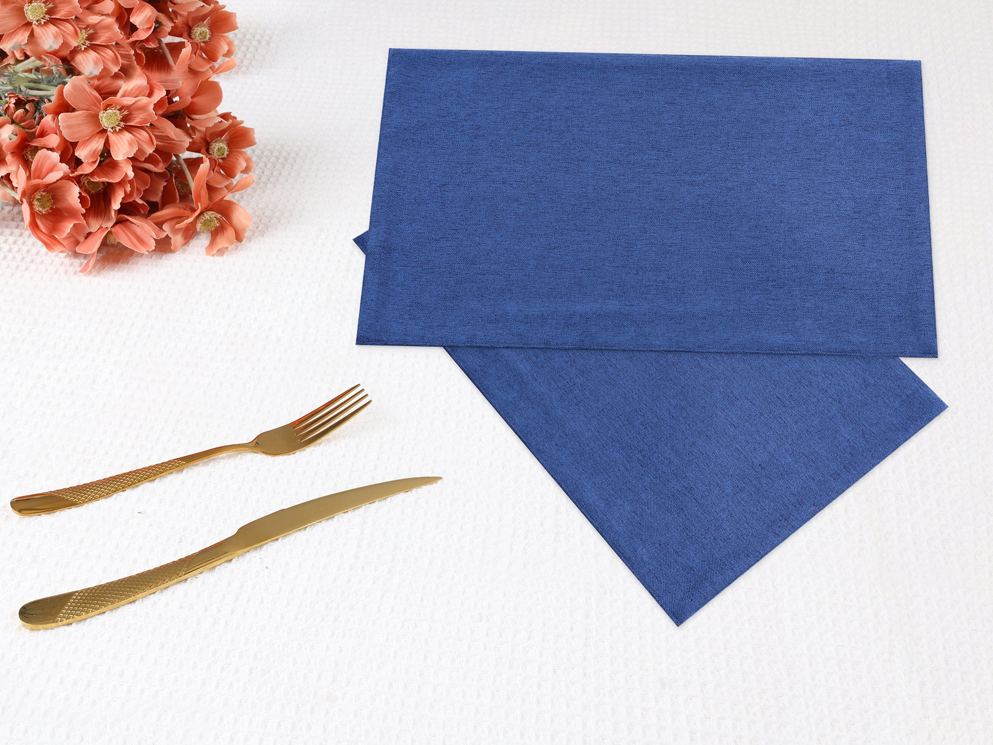 Unique Bargains Table Placemats 6 Pcs Polyester Placemats for Dining Table Decor Blue 18"x12"