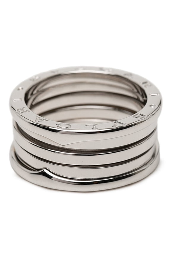 Pre-Owned Bvlgari Bulgari B.zero1 3-band ring, size 60, 18KWG white gold (Au750), women's ring.