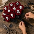 thumbnail image 6 of Halloween Gothic Flowers, Silk Halloween Roses Artificial Flowers, Long Faux Roses Bouquet for Wedding Centerpieces Halloween Gothic Decorations, 6 of 7