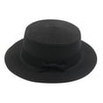 thumbnail image 2 of Kids Sun Straw Hat Wide Brim Cap Girls Boys Summer Fedora Floppy Beach Cap Visor Hat Visor Cap, 2 of 4