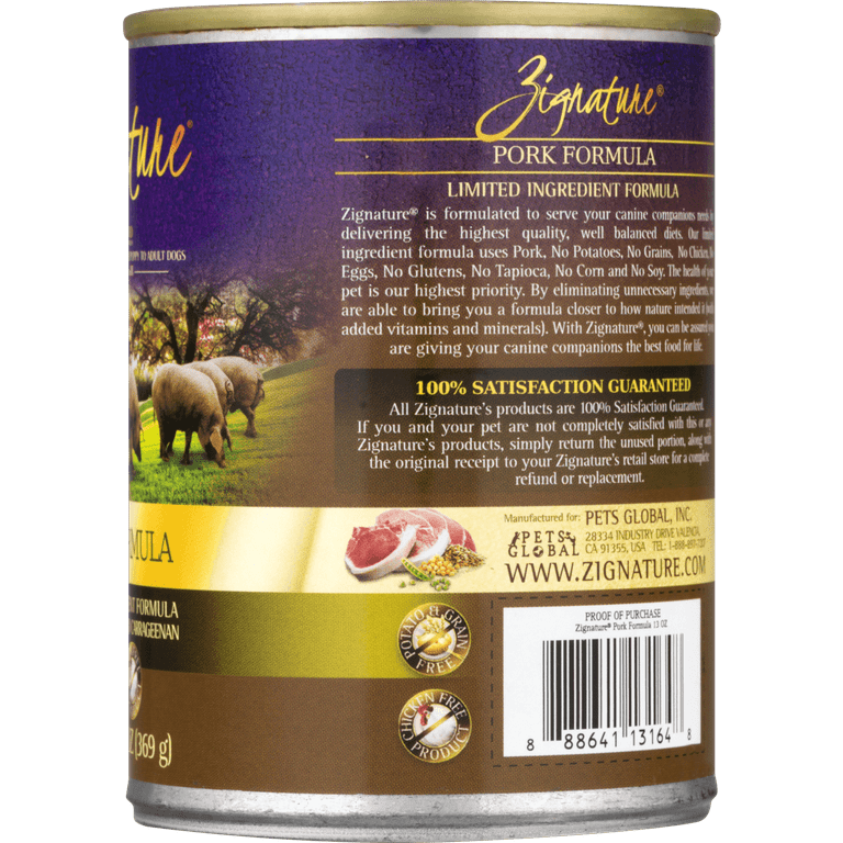 Zignature venison canned dog food top