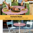 thumbnail image 6 of Elastic Fitted Round Tablecloth, Pink Waterproof Stretch Table Cover for 55"-60" Tables, Vintage Modern Abstract Art Ombre Washable Outdoor Tablecloths for Patio, Picnic, Camping, 6 of 9