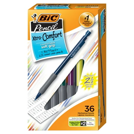 BIC Xtra Comfort #2 Mechanical Pencil, Black, Medium Point, (0.7 mm), 36 Count