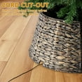 thumbnail image 6 of Blazezo 24in Christmas Tree Collar, Rattan Tree Skirt, Farmhouse Decor with Cord Cut-Out, Easy Assembly Water Hyacinth Base Cover for Holiday Home Decoration, 6 of 9