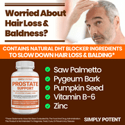 Simply Potent Prostate Health Supplement for Men, Saw Palmetto & Beta-Sitosterol, 60 Capsules