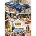 thumbnail image 4 of Christmas Navy Table Cloth, Waterproof Tablecloth for Rectangle Tables, Xmas Cute Elk Winter Leaves Cartoon Snowflake Reusable Washable Fabric Table Cover for Restaurant Kitchen Dining 60"x102", 4 of 8