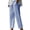 Blue, variant on Stralyhd Striped Pants Women Straight Leg Summer Pants Casual Beach Boho Lounge Pants Drawstring Elastic Waist Trousers with Pockets Dark Gray XXL