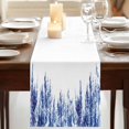 thumbnail image 3 of Table Runners 120 Inches Long Dress Scarves, Navy Blue Farmhouse Coffee/Dining/Kitchen Table Runner for Living Room, Summer Botanical Leaves Watercolor 13x120 Inch, 3 of 9