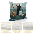 thumbnail image 4 of Funny Cats Throw Pillow Cover The Two Brave Cats are Drifting in The Steel Linen Decorative Pillow Case Home Sofa Decor Pillow Cover, 4 of 5