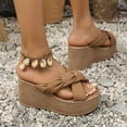 thumbnail image 3 of WIZUTIZ Shower Slippers for Women Comfortable Retro Womens Slide Sandals Summer Bow Tie Sandals Platform Heels Slippers Beach Slides Indoor with Arch Support Slide Sandals Gifts for Mom, 3 of 6