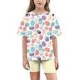 thumbnail image 6 of Spazoro Little & Big Girls Leisure Outfit Sets, Easter Summer 2-Pieces Crew Neck Short Sleeve Shirt and Shorts Sets Yellow Size 10 T, 6 of 9