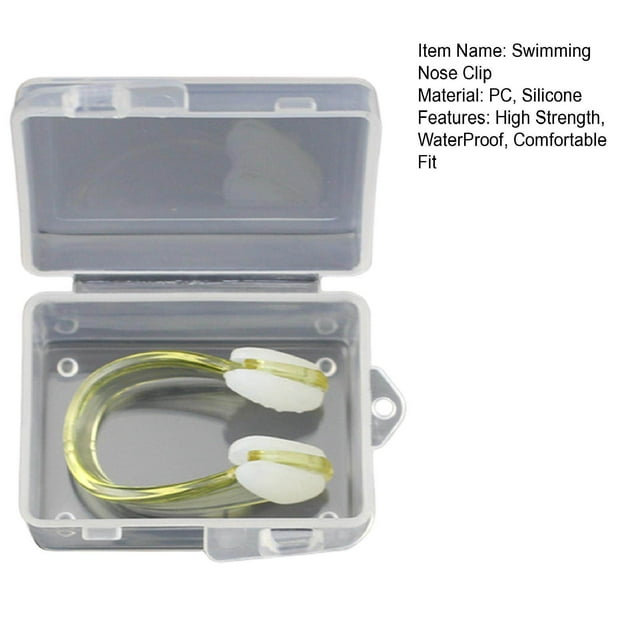 CSChome High Strength Non-slip Swimming Nose Clip Waterproof with Storage Box Silicone Kids Adults Swim Supply