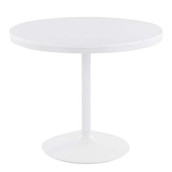 LumiSource White Steel, White Wood Dakota Dining Table