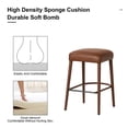 thumbnail image 4 of CQSXDA Backless Brown Faux Leather Bar Stools Set of 2 with Padded Seats and Footrest for Dining Counter Use, 4 of 16