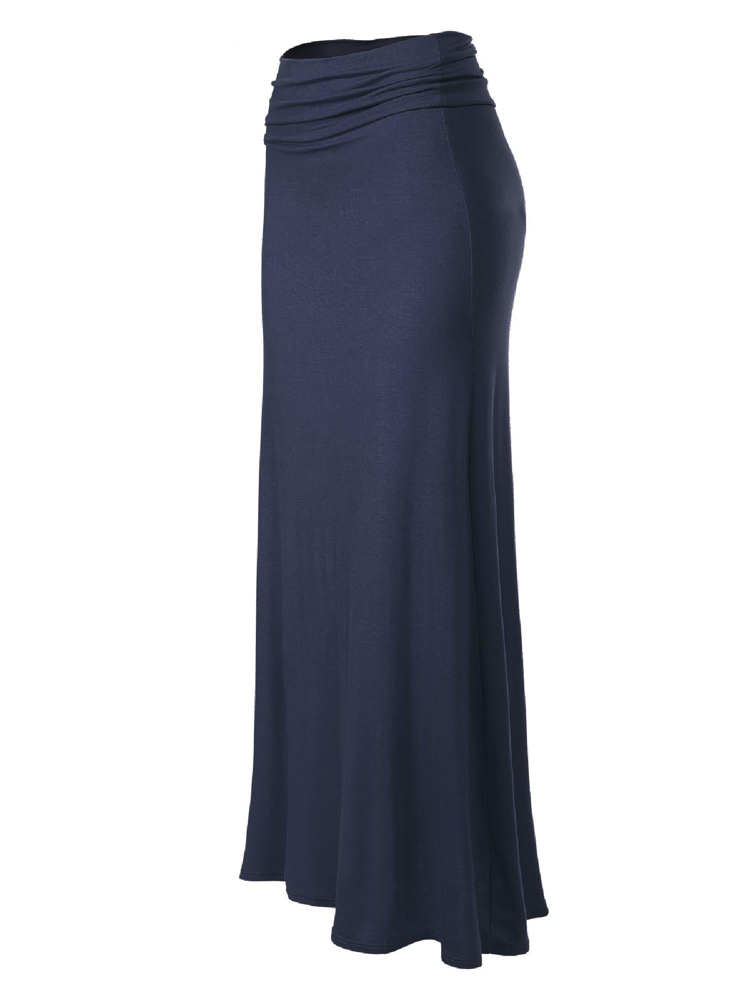 navy blue maxi skirt plus size