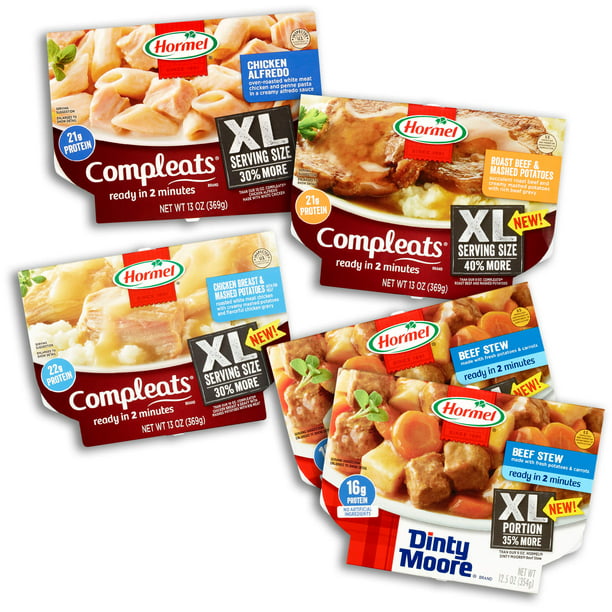 (5 Pack) HORMEL COMPLEATS XL Variety Pack Microwave Meals - Walmart.com
