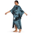 thumbnail image 4 of Xoenoiee Tropical Palm Tree Pattern V-Neck Batwing Kaftan Women's Plus Size Caftan Loose Fit Boho Beach Dress Bathing Suit Cover Up Mumu Dresses Loungewear, 4 of 7
