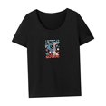 thumbnail image 4 of Camiseta de verano para mujer, camiseta informal con cuello redondo para actividades al aire libre XL, 4 of 7