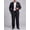 Black, variant on Men's Big & Tall 2-Piece Suit Set - Single Button for Wedding, Business & Formal Occasions Navy Blue 48