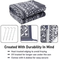thumbnail image 4 of Enyhom Outdoor Waterproof Rug 9'x12', Reversible Plastic Straw Grass Rug, Outdoor RV Rug, Easy to Clean, Suitable for Porch, Terrace, Campervan, Balcony, Backyard, Picnic, Gray, 4 of 8