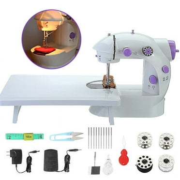 Portable Mini Sewing Machine, Double Speed Switch with Lamp Thread Cutter, Extension Table, Sewing Kit for Beginner Adult Kids Arts Crafts Household, Travel