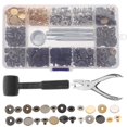 thumbnail image 1 of 1 Set Snap Button Kit Metal Snap Fasteners Leather Snaps For Clothes Jackets Jeans, 1 of 2