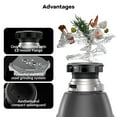 thumbnail image 3 of Garbage Disposal, Food Garbage Disposal with Power Cord, Stainless Steel Grinding System, Continuous Feed Compact Garbage Disposals (1/2 HP (Gray)), 3 of 8