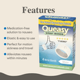 thumbnail image 2 of Three Lollies Queasy Wrist Bands - Natural Non-Drowsy Nausea Relief & Sickness Prevention - Travel & Motion Sickness Bands - Relief from Nausea - White - 2 ct (4 Wrist Bands), 2 of 7