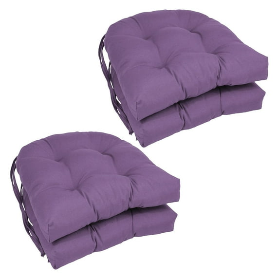 Blazing Needles U-Shape 16 x 16 in. Twill Dining Chair Cushions - Set of 4