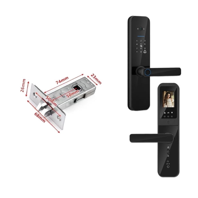 Door Lock, Tuya Digital Electronic Smart Door Lock With Biometric Camera Fingerprint Smart Card Password Key Unlock ,Easy to Install