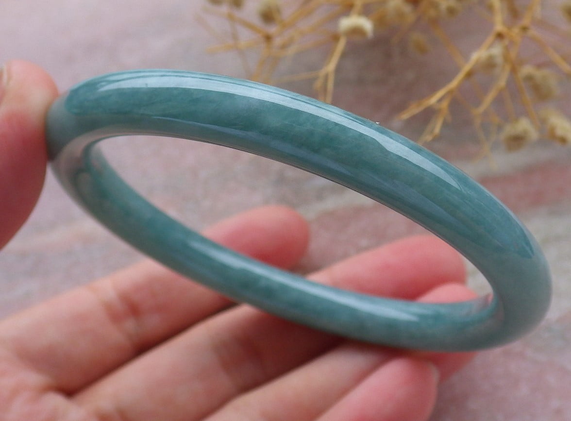 Green Natural A JADE Jadeite Bangle Bracelet 58 mm 684725 TN