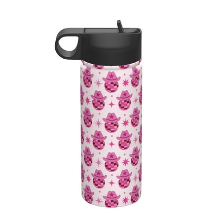 

Ocsxa Groovy Pink Disco Balls Print 18 oz Insulated Water Bottle With Straw Stainless Steel Sports Water Cup Flask Wide Mouth Travel Thermal Mug for Home Office or Car