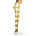 thumbnail image 4 of White And Gold Harlquin Pattern Print Leggings Sexy Yoga Leggings For Women., 4 of 5