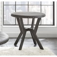 thumbnail image 2 of Bowery Hill Round Modern Metal End Table in Weathered Gray/Black, 2 of 3