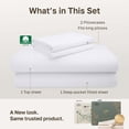 thumbnail image 4 of California Design Den King Sheets Set - 600 Thread Count 100% Cotton Sateen, Deep Pocket, 4 Piece Bed Sheet Set - White, 4 of 9