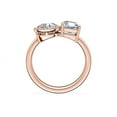 thumbnail image 4 of 1,10 Carat Excellent Asscher & Pear Cut Natural Diamond Beautiful Bridal Two Stone Ring for Bride Solid 14K Rose Gold Size 5, 4 of 8
