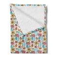 thumbnail image 2 of Garden Art Soft Flannel Fleece Throw Blanket, Hand Drawn Creative Flowers in Folk Style Abstract Herbs, Cozy Plush for Indoor and Outdoor Use, 50" x 70", Yellow Pale Blue, by Ambesonne, 2 of 5