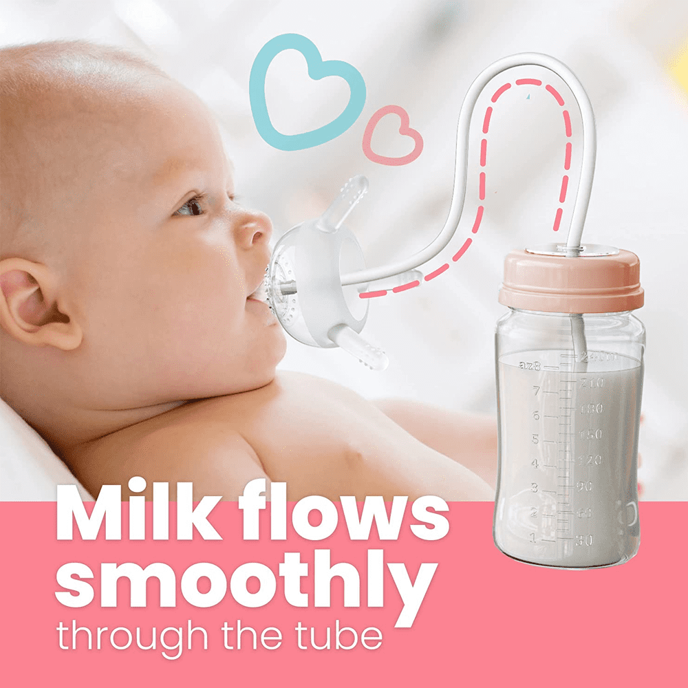 Self Feeding Baby Bottle, Bottle Holder for Baby, Baby Bottle with Straw, Anti Colic, for Convenient Feeding