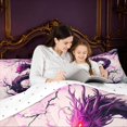 thumbnail image 5 of Manfei Eastern Dragon Animals 7pcs Queen Bedding,Dreamy Flowers Bedding Comforter Set Queen,Purple Gray,Reversible, 5 of 6